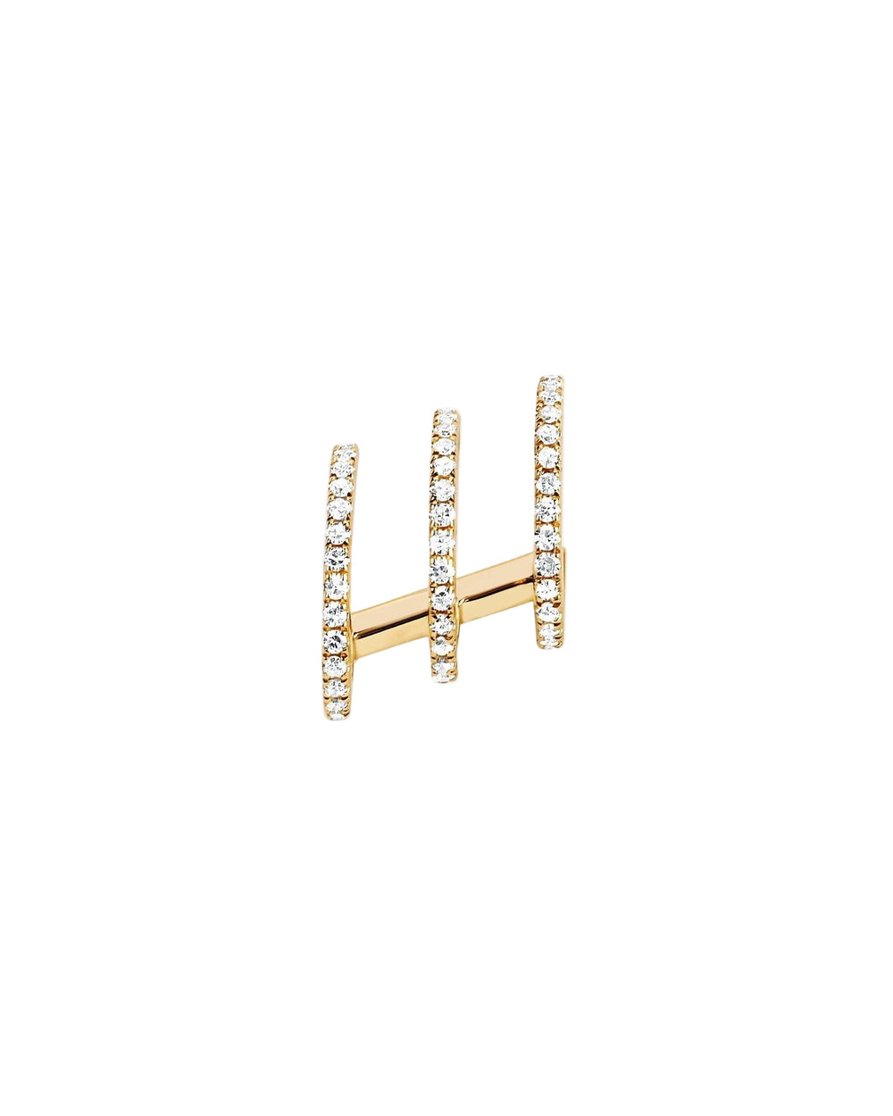 EF Collection Diamond Triple Huggie Illusion Stud Earring 1