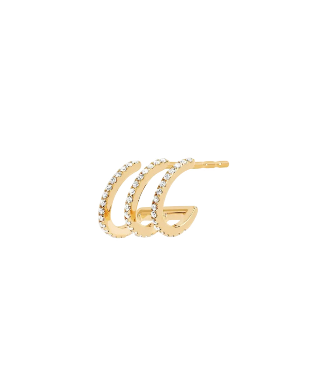 EF Collection Diamond Triple Huggie Illusion Stud Earring 3