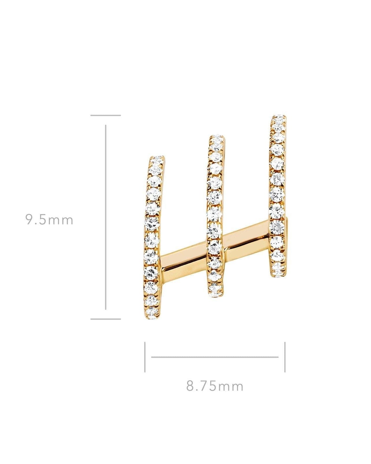EF Collection Diamond Triple Huggie Illusion Stud Earring 4