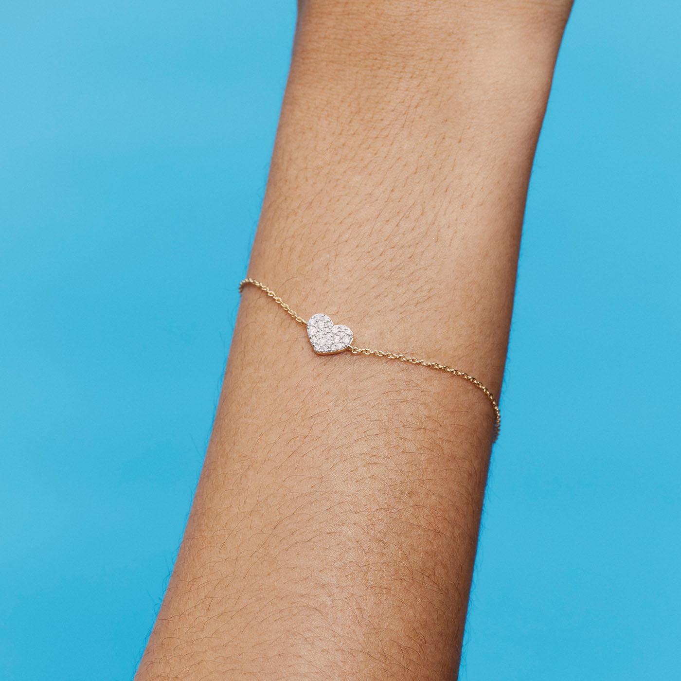 Eriness Diamond Smushed Heart Bracelet - At Present Jewelry