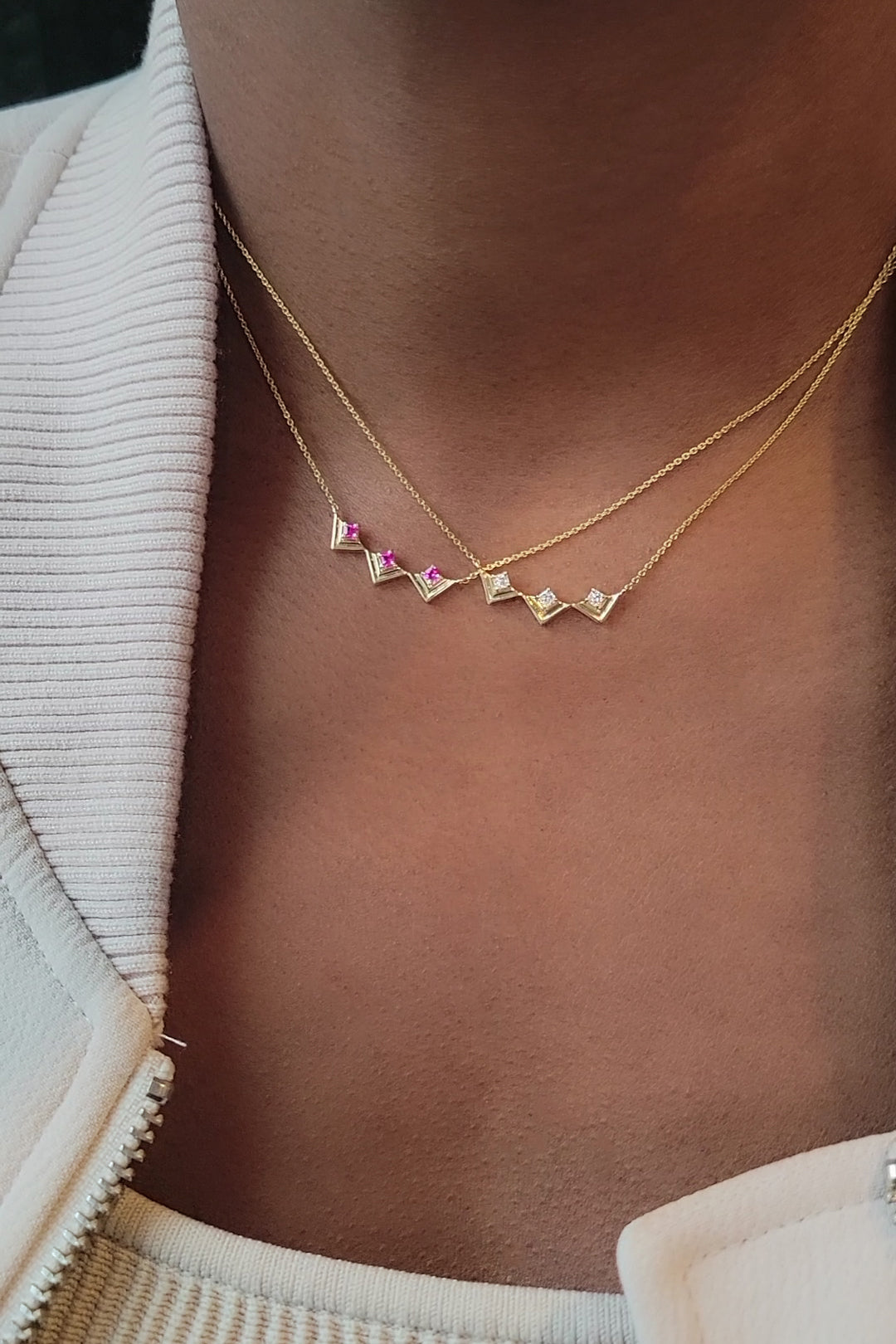 Mini Frame Necklace Diamond
