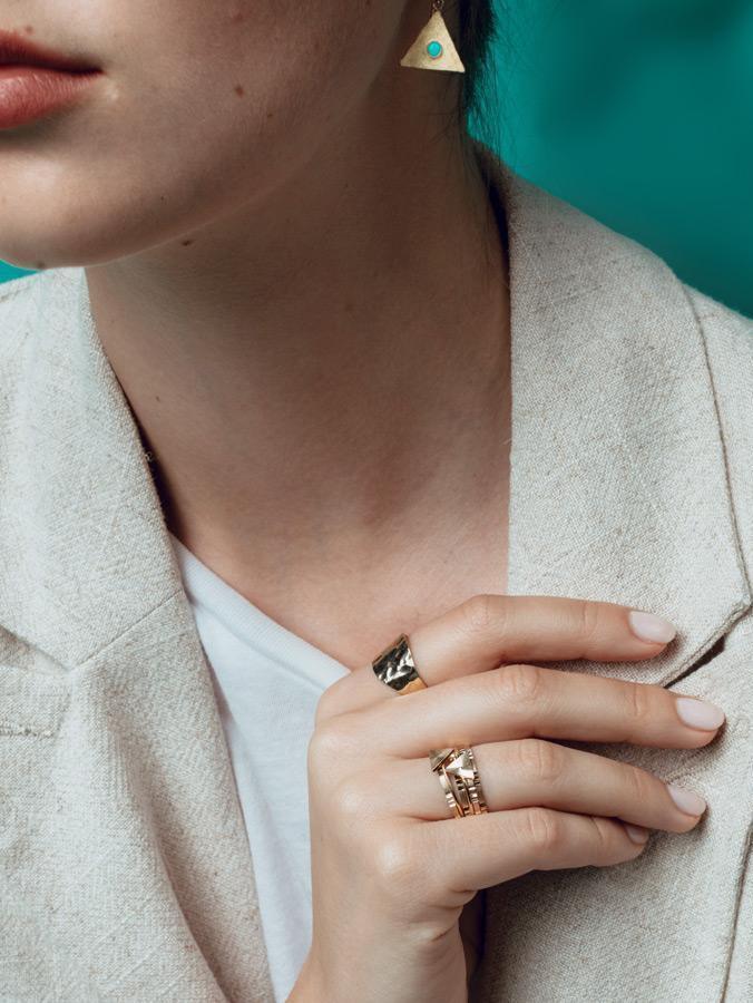 Hammered Cigar Band by Alice Pierre - At Present Jewelry