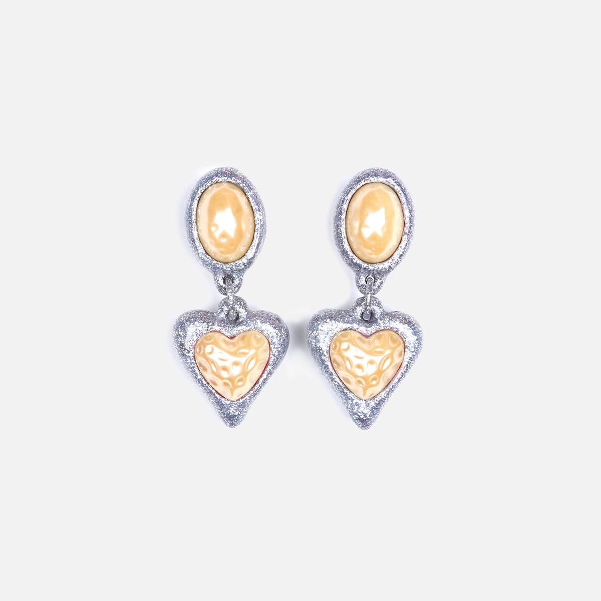 Julietta Night Fever Earrings, Silver Glitter - At Present Jewelry