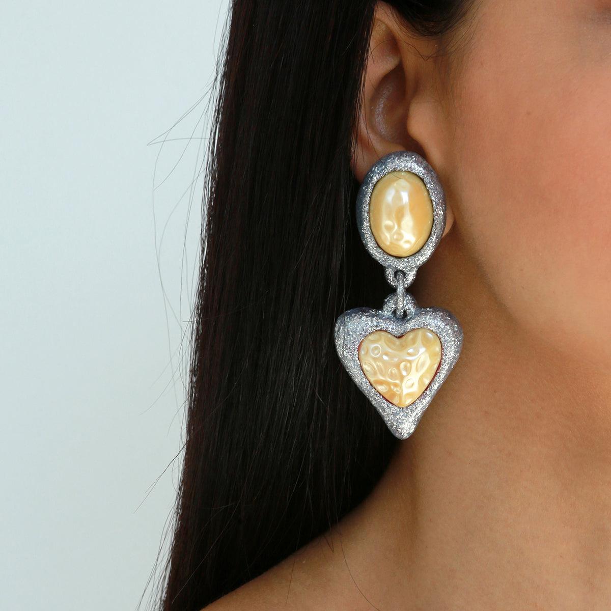 Julietta Night Fever Earrings, Silver Glitter - At Present Jewelry