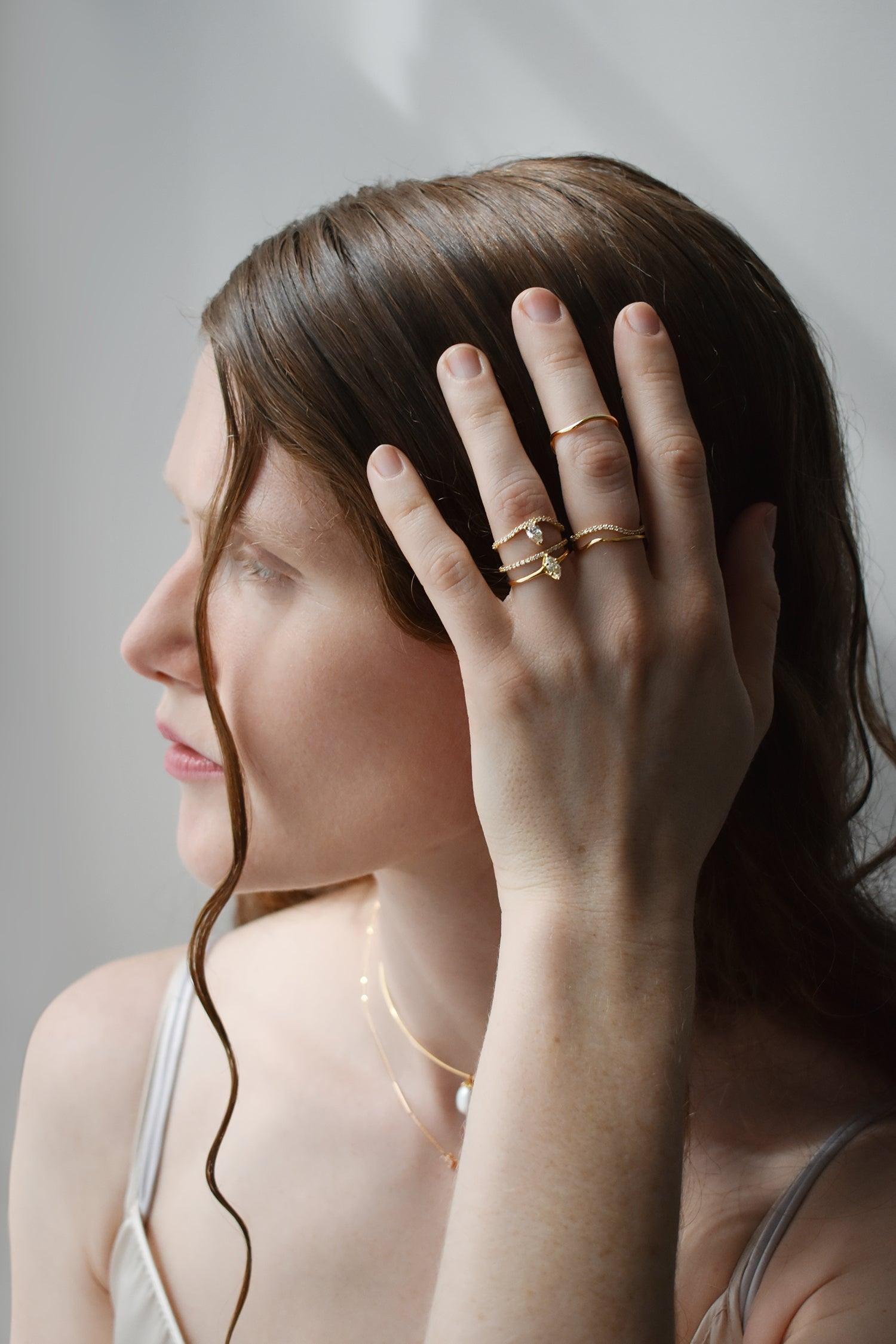 Labulgara Pave Ocean Wave Diamond Band Ring - At Present Jewelry