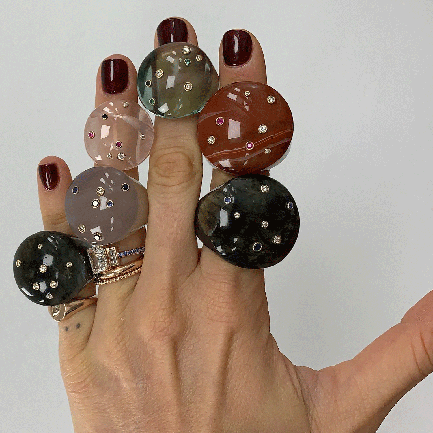 Large Lapis Sky Bubble Ring