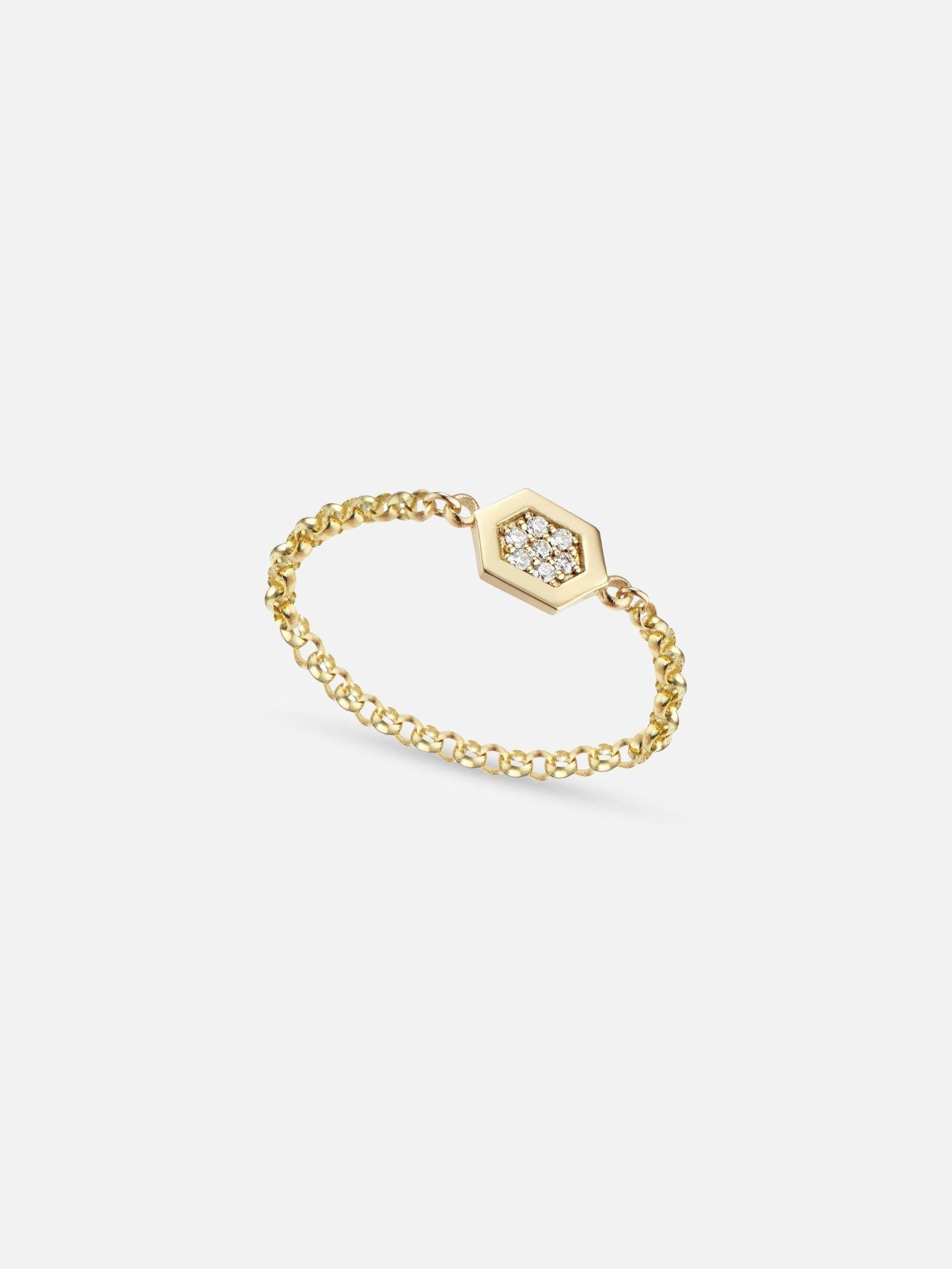Noor Shamma Luz Chain Ring (Diamond) 1