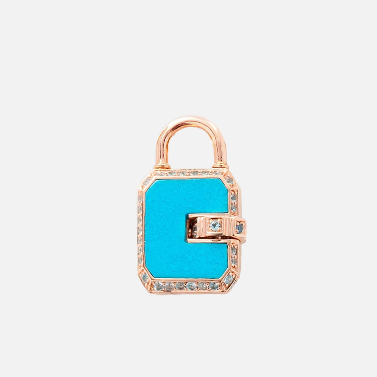 James Banks Design Mini Padlock, Turquoise 1