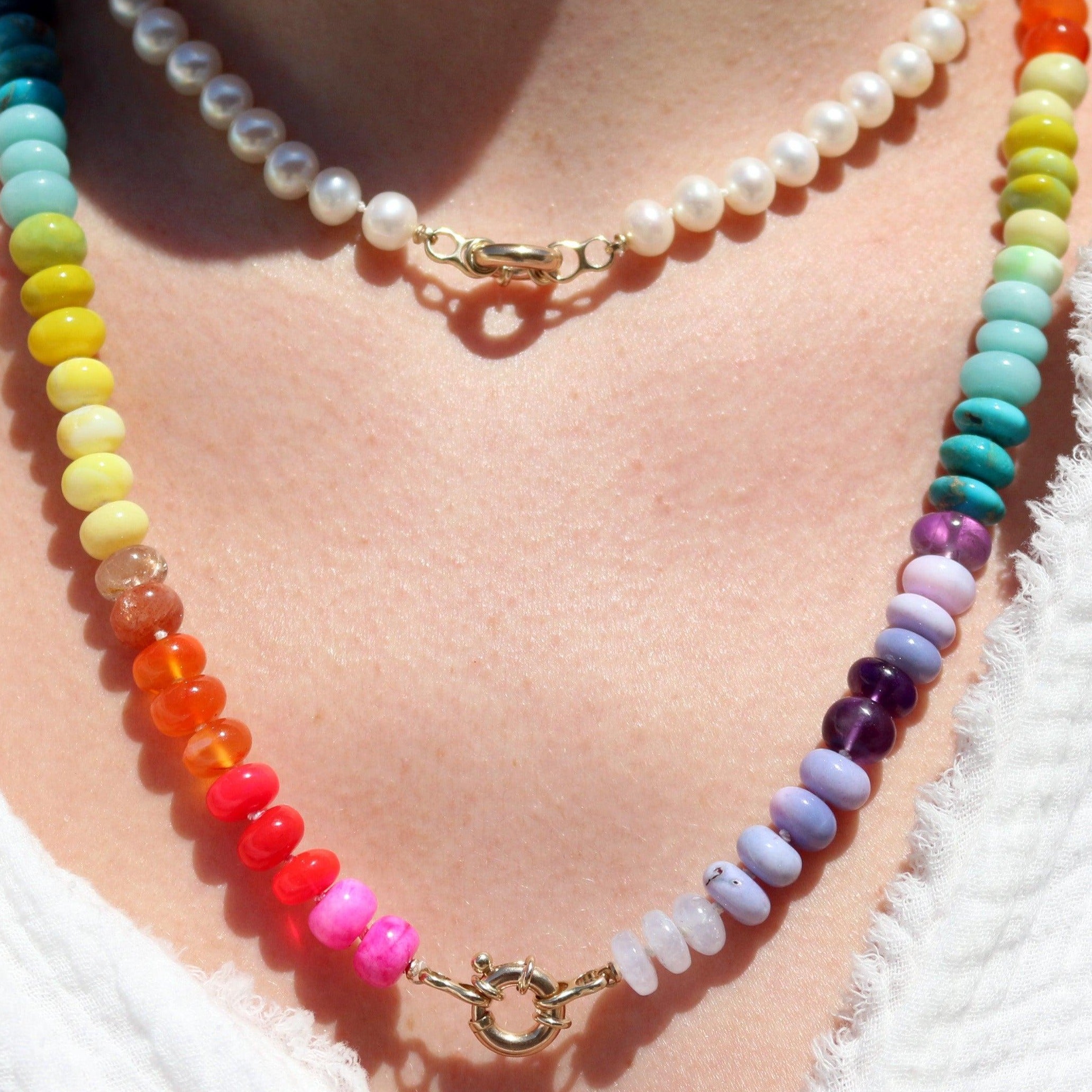 Encirkled Jewelry Neon Rainbow Gemstone Necklace 5