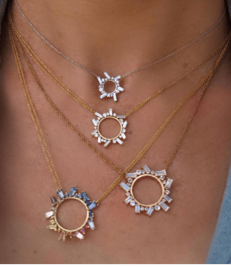 Meredith Young Open Circle Necklace In Rainbow Sapphires 4