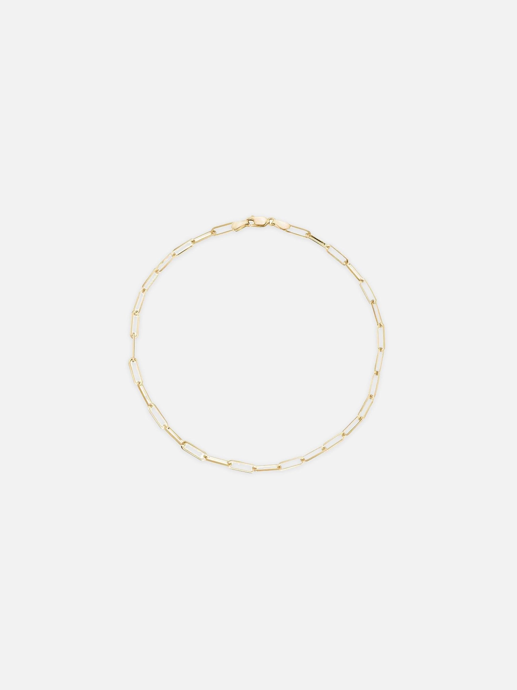 Noor Shamma Paperclip Bracelet — Thin, Yellow Gold 1
