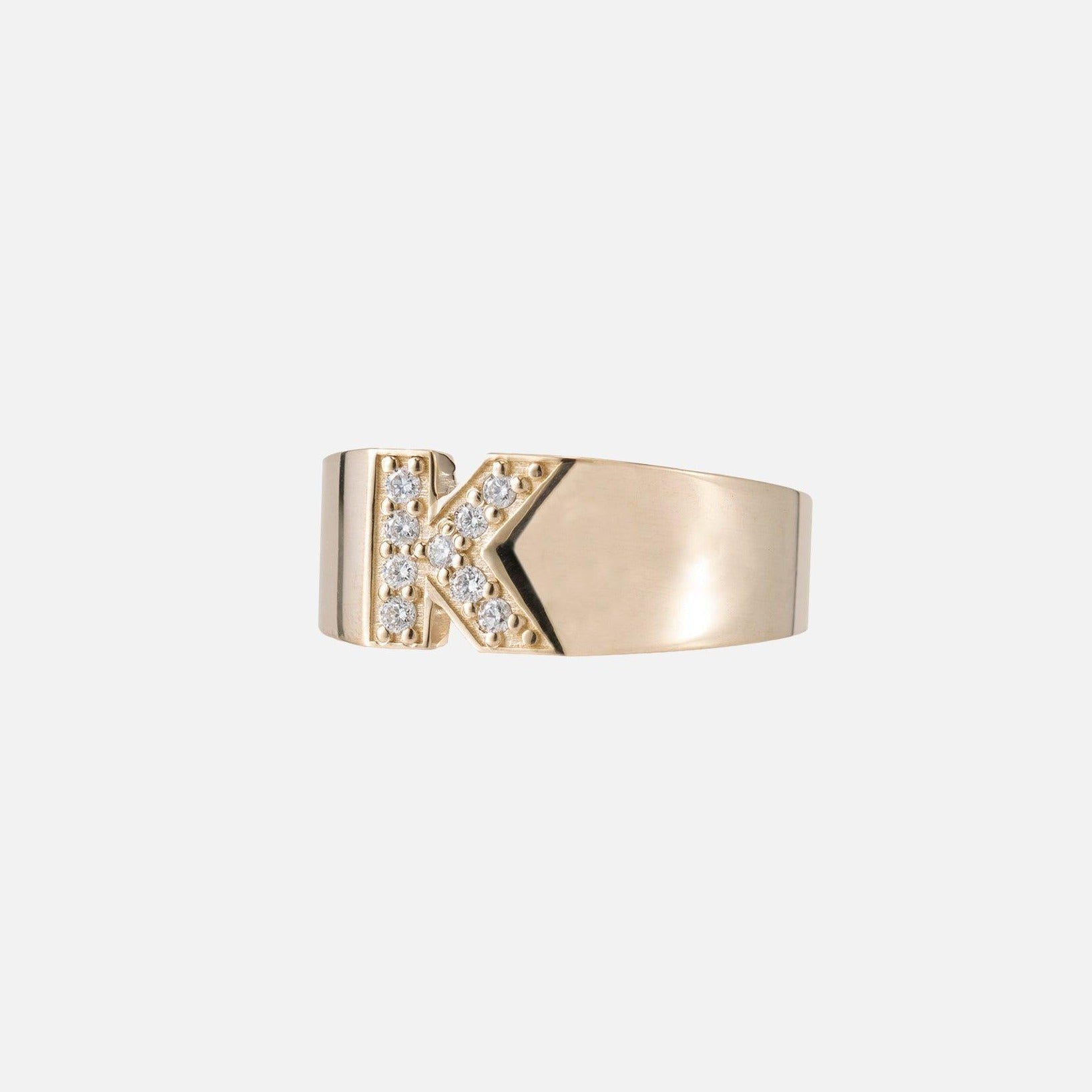 Pave Letter Ring - Ariel Gordon Jewelry - At Present