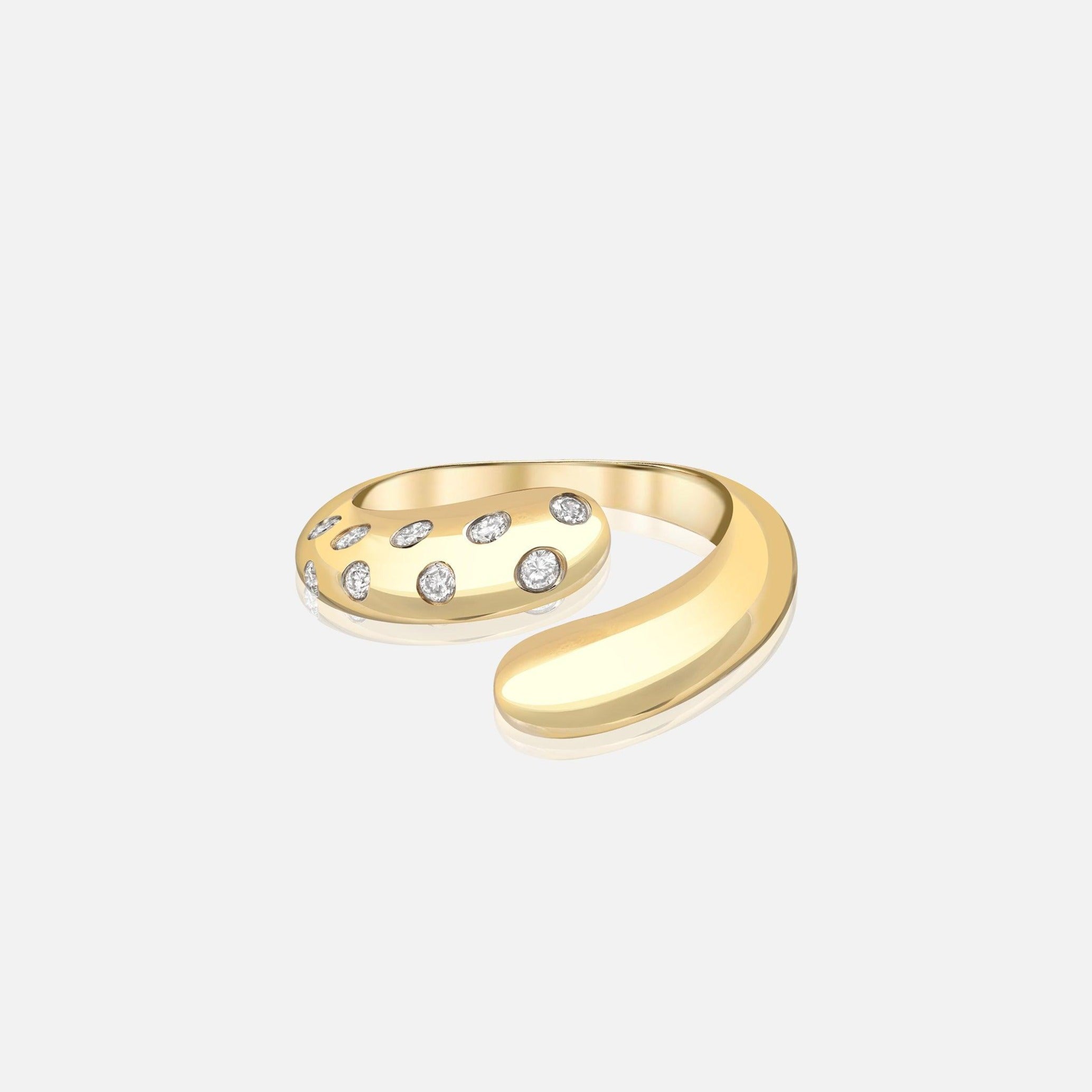 Stacy Nolan Petal Wrap Ring with Scattered Diamonds 1