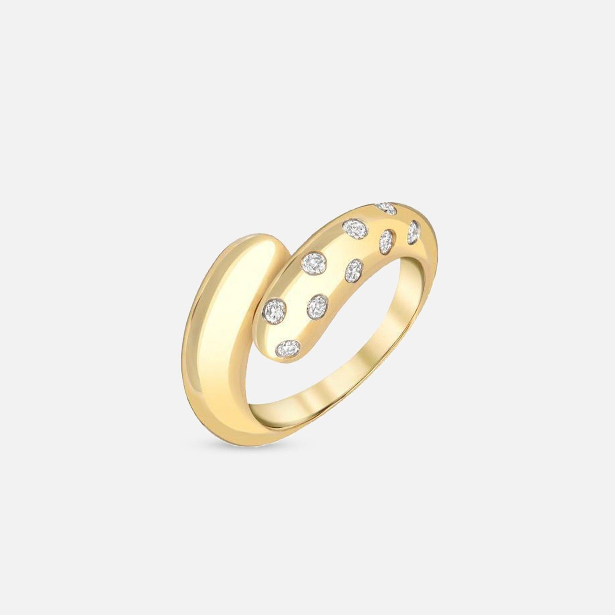 Stacy Nolan Petal Wrap Ring with Scattered Diamonds 2