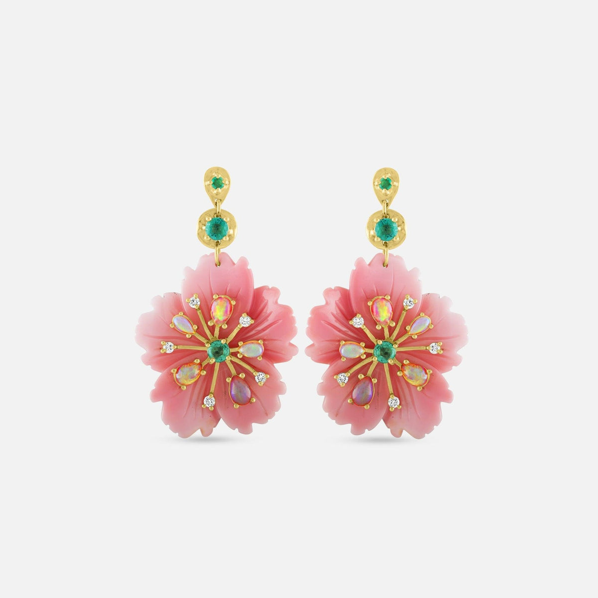 Eden Presley Pink Opal Flower Earrings 1