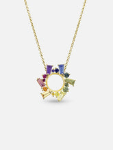 Meredith Young Rainbow Sapphire Small Open Circle Necklace 1
