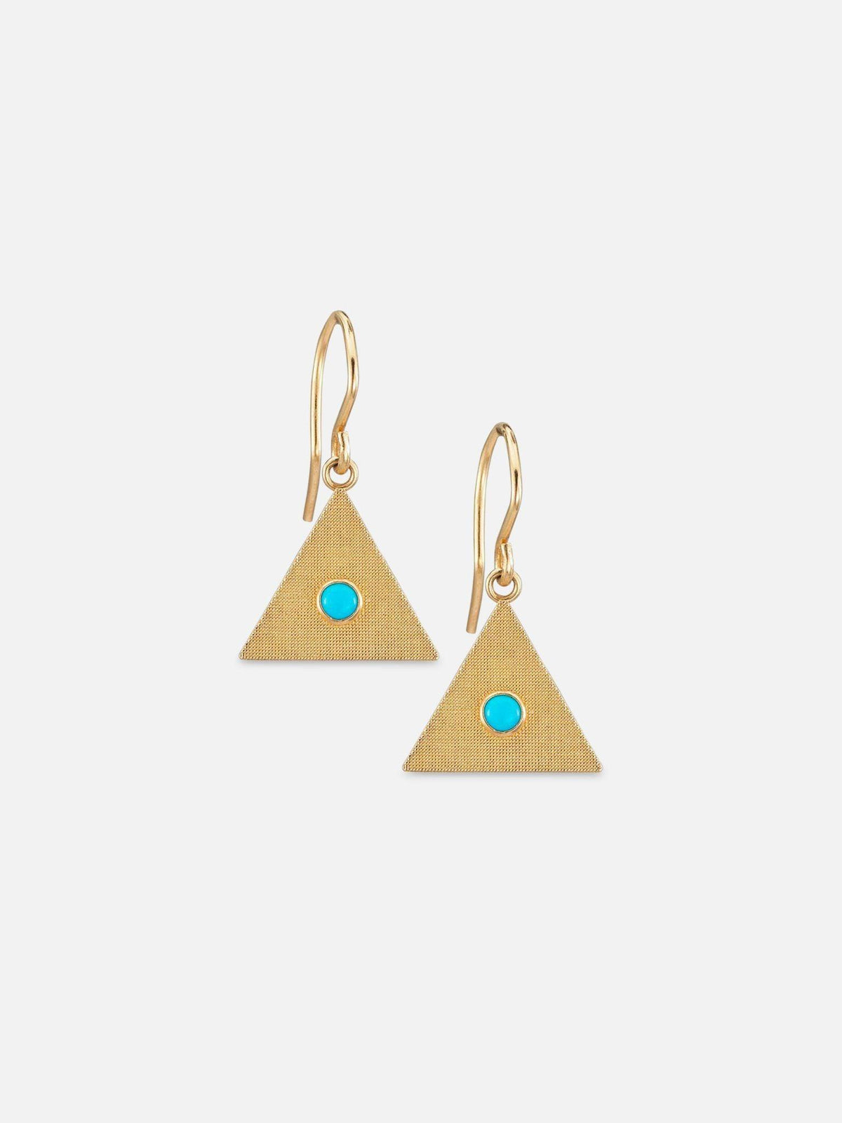 Alice Pierre Sand Triangle Earrings With Turquoise 1