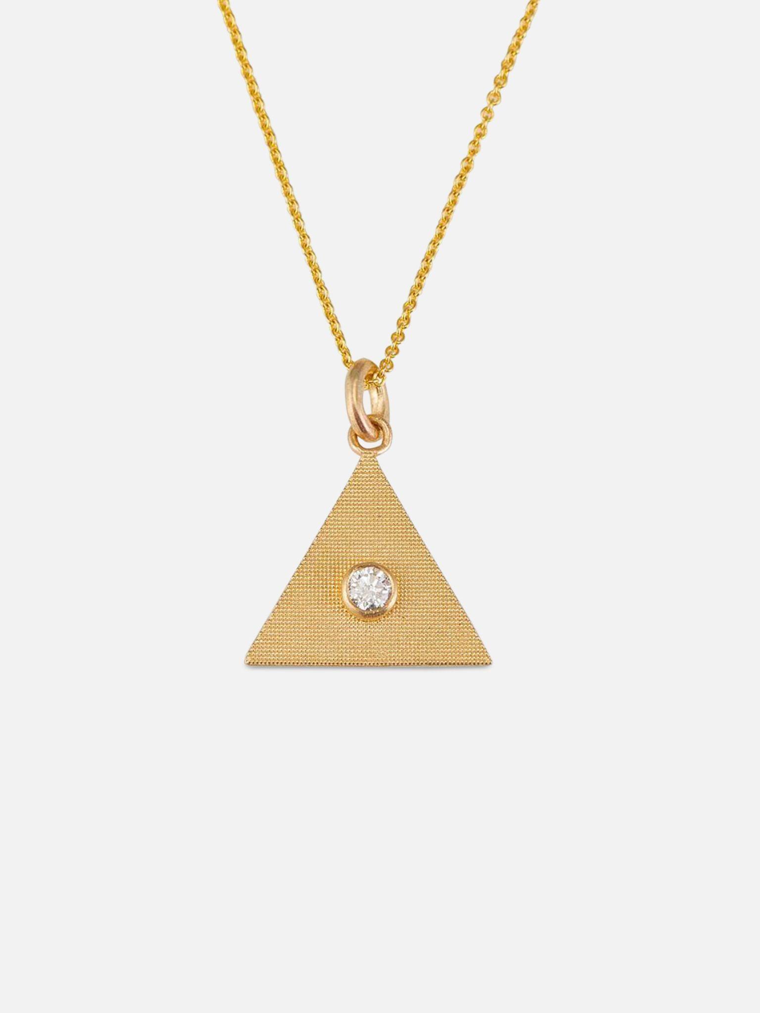 Alice Pierre Sand Triangle Necklace With Diamond 1