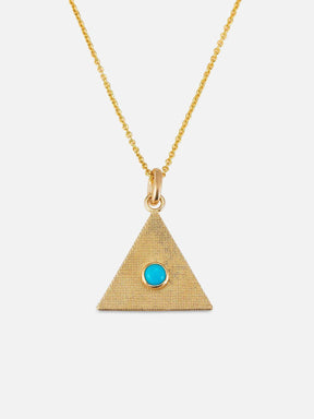 Alice Pierre Sand Triangle Necklace With Turquoise 1