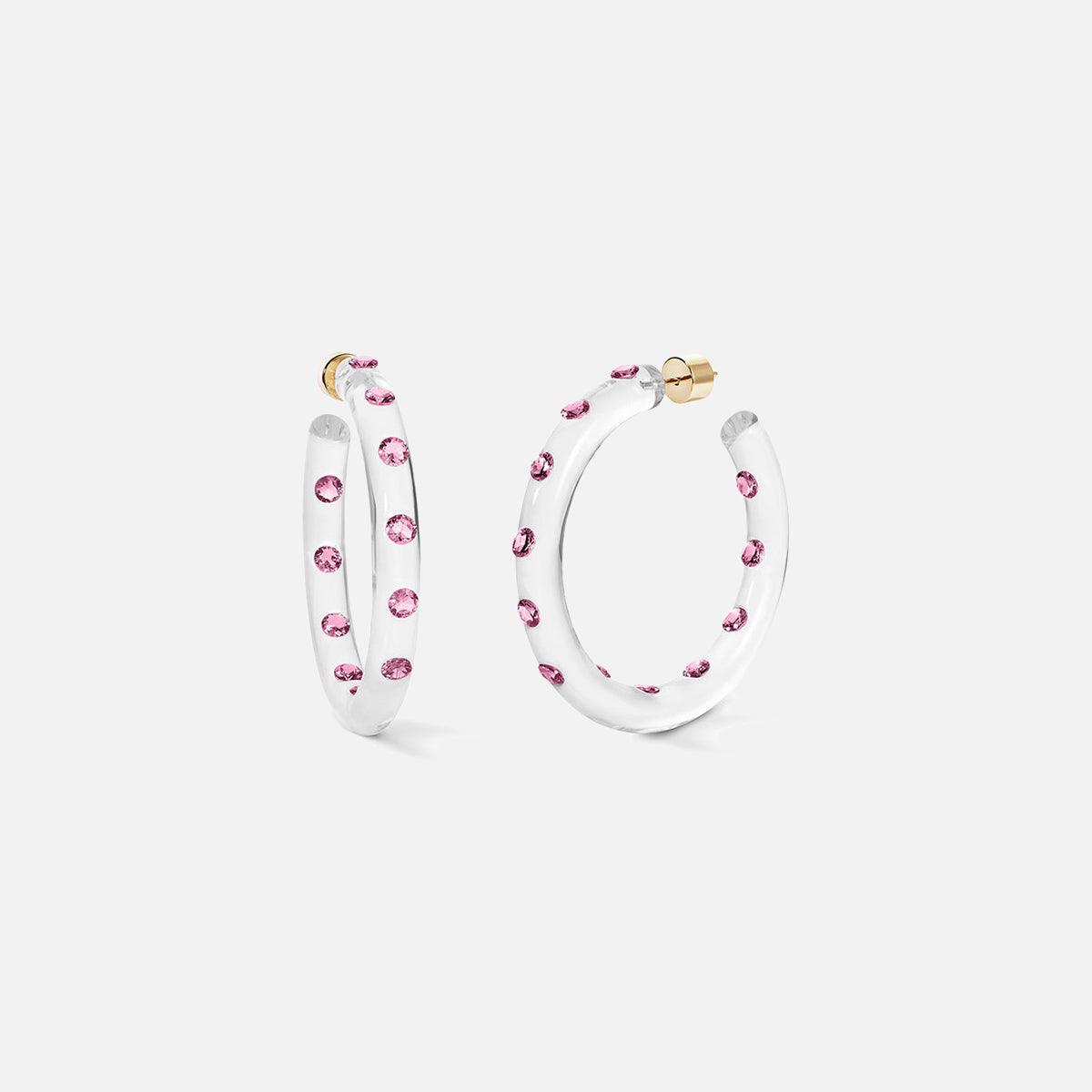 Sarah Noor Medium Lucid Hoops, Pink - At Present Jewelry