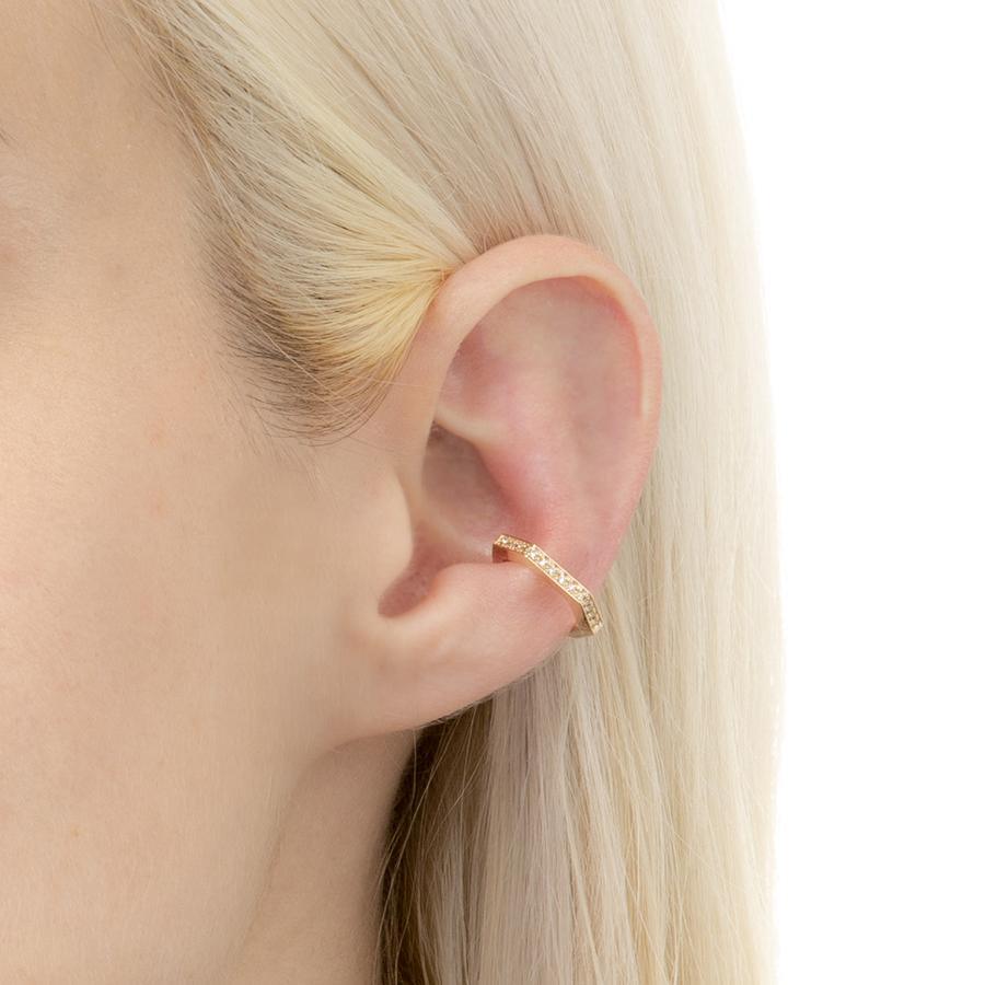 Hirotaka Small Octagon Diamond Ear Cuff 3
