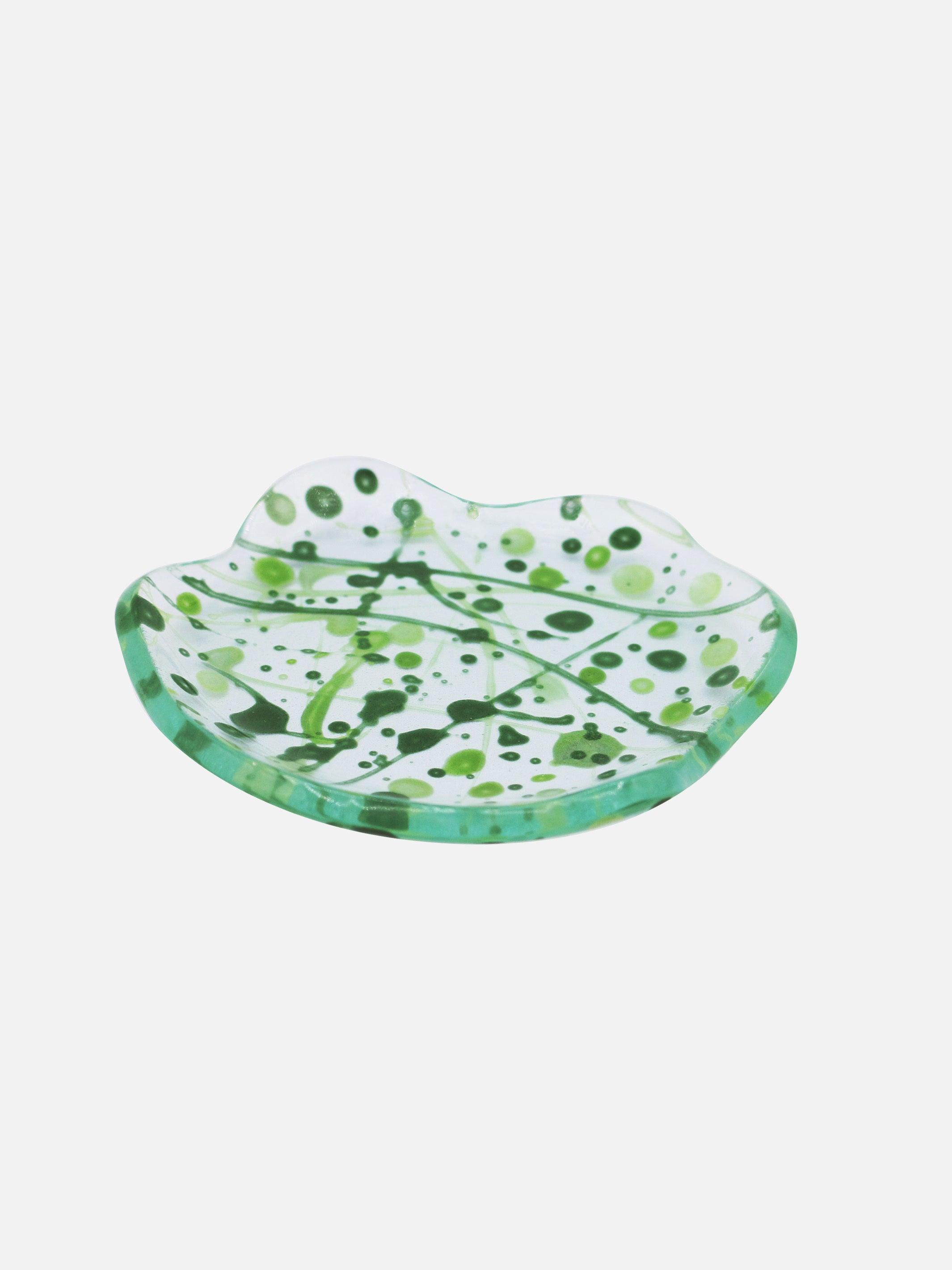 Splatter Glass Tray, Forest Green - CLED - At Present