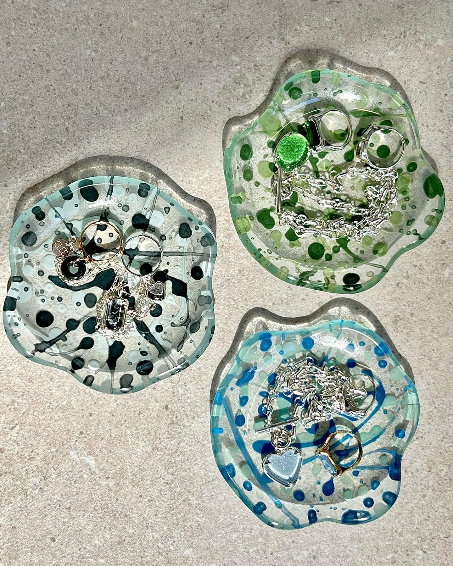 Splatter Glass Tray, Sea Blue - CLED - At Present