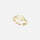 The Gild The Gold Petite Diamond Signet Ring 1