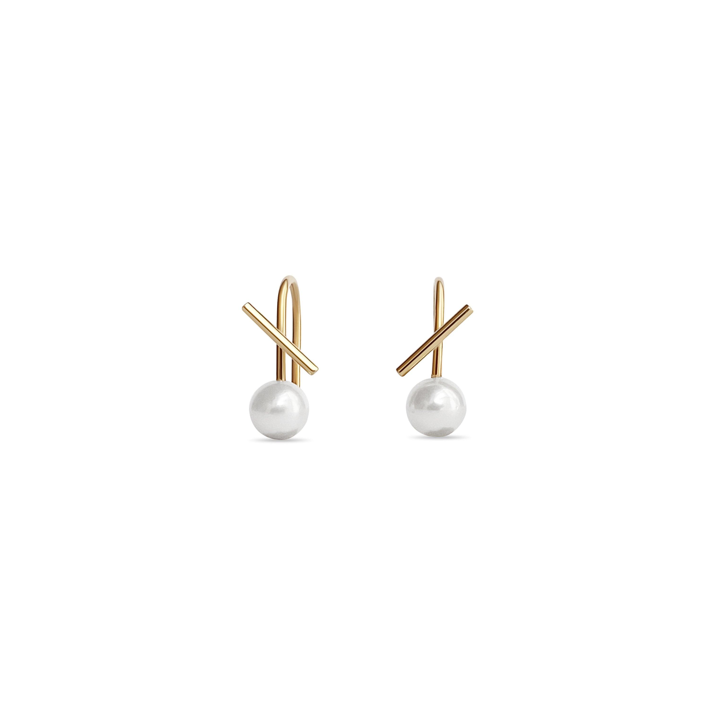 Labulgara White Pearl Horizon Mini Thread Earring 7
